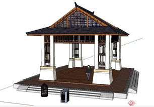 汉宫凉亭su模型欣赏 古典建筑的诗意再现